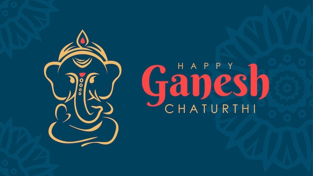 modelo de bandeira de Ganesh Chaturthi vetor plano