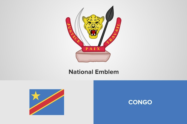 Modelo de bandeira do emblema da república democrática do congo