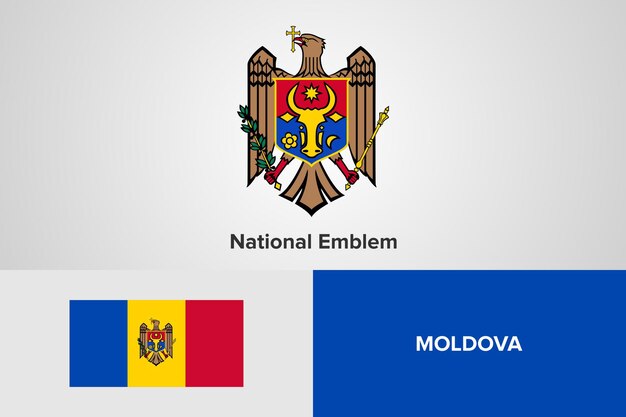 Modelo de bandeira do emblema nacional da moldávia