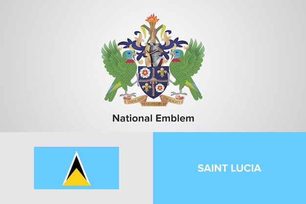 Modelo de bandeira do emblema nacional de santa lúcia