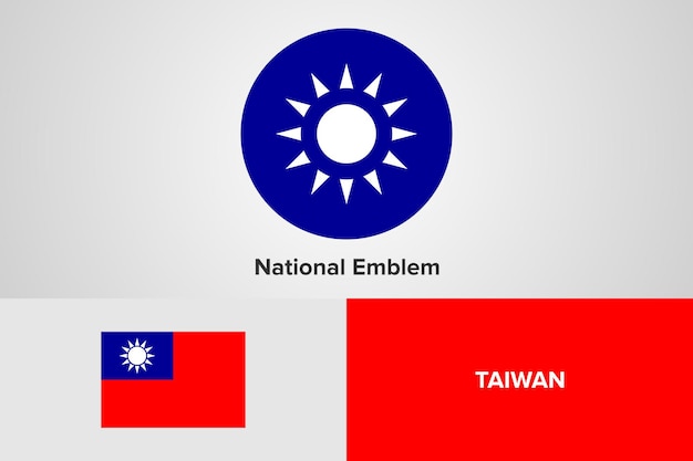 Modelo de bandeira do emblema nacional de taiwan