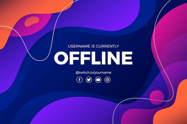 Vetor modelo de banner abstrato twitch offline