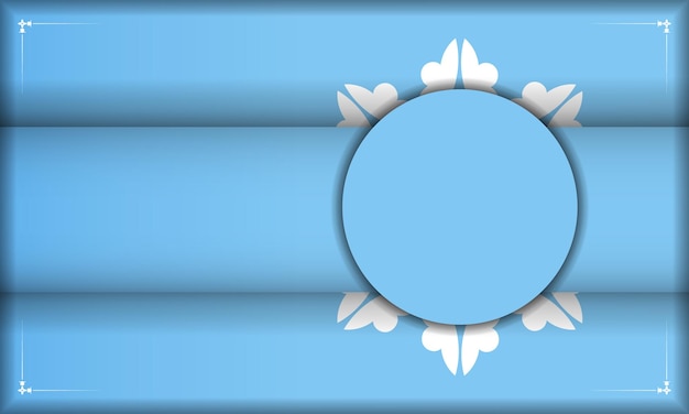 Modelo de banner azul com luxuoso padrão branco e coloque abaixo do seu texto