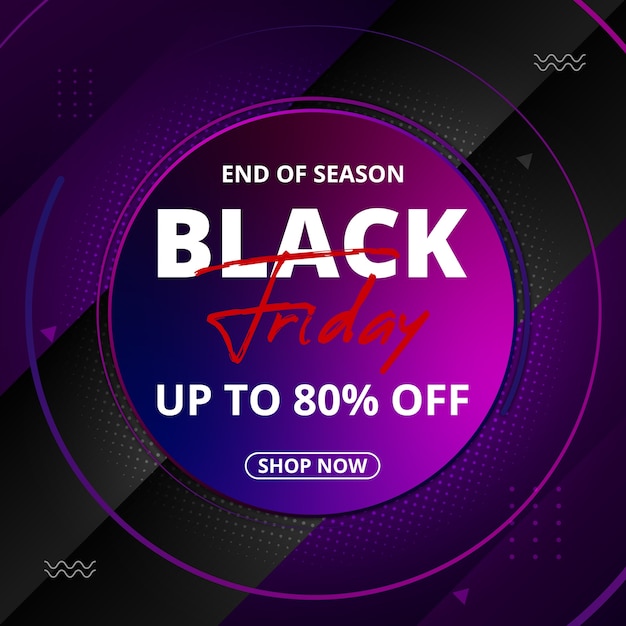 Vetor modelo de banner black friday sale