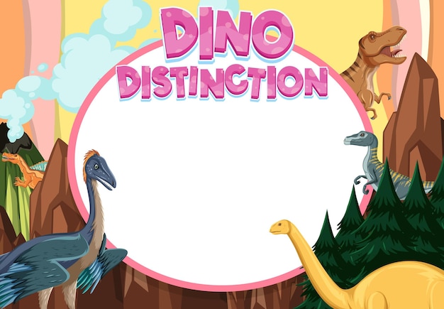 Modelo de banner com tema de dinossauro