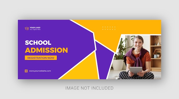 Modelo de banner da web de admissão escolar mínima