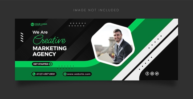 Modelo de banner da web de agência de marketing criativo