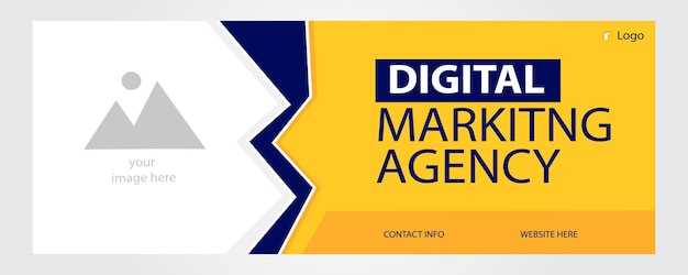 Vetor modelo de banner da web de agência de marketing digital moderno e criativo design de capa de mídia social editável