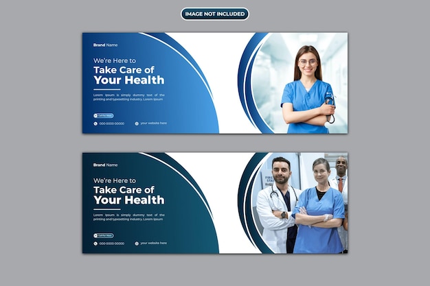 Modelo de banner da web de capa do Facebook de mídia social de saúde médica odontológica moderna