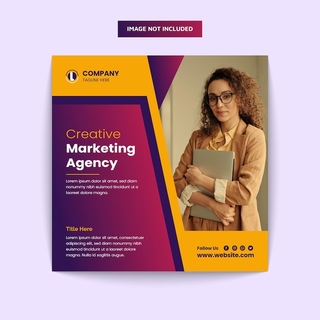 Modelo de banner da web de mídia social de marketing digital