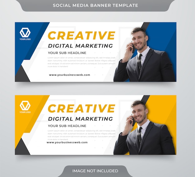 Modelo de banner da web de mídia social de negócios