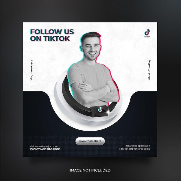 Modelo de banner da web de postagem de mídia social da Tiktok