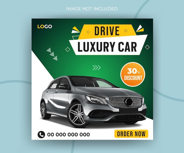 Vetor modelo de banner da web de postagem do instagram de mídia social de promoção de carro