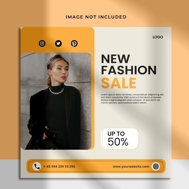 Modelo de banner da web de postagem do instagram de venda de moda Vetor Premium