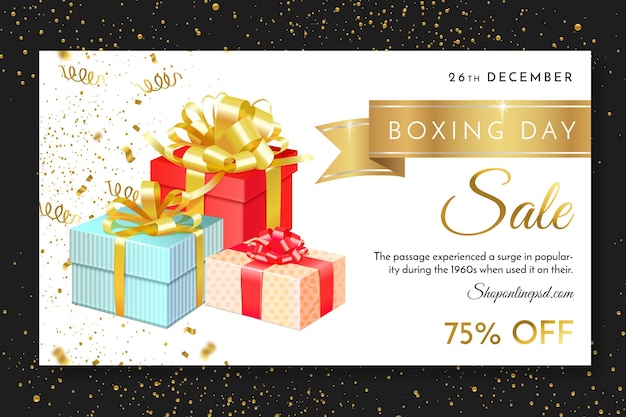 Modelo de banner da web do boxing day