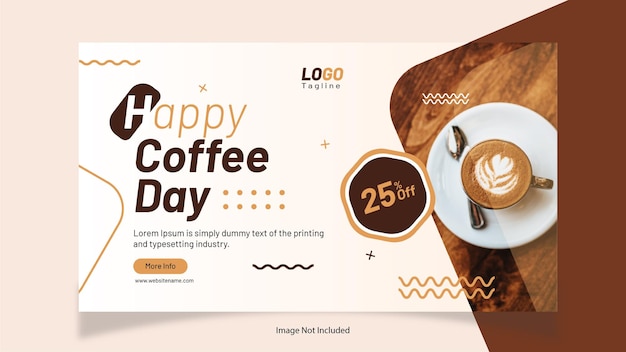 Modelo de Banner da Web do Dia do Café