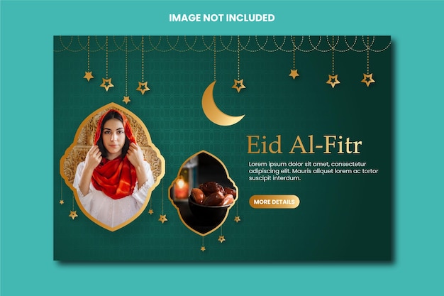 Modelo de banner da web eid alfitr