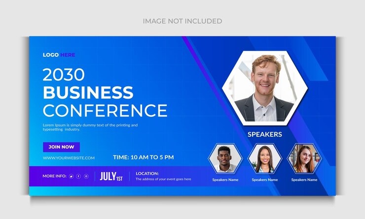 Modelo de banner da Web para conferência de negócios