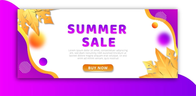 Modelo de banner da web para venda na temporada de verão