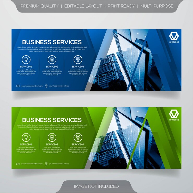 Vetor modelo de banner da web premium
