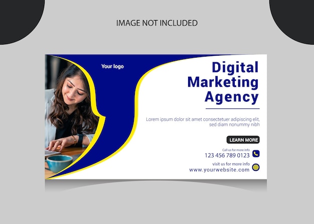 Vetor modelo de banner de agência de marketing digital e mídia social corporativa
