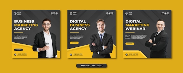 Modelo de banner de agência de marketing digital profissional