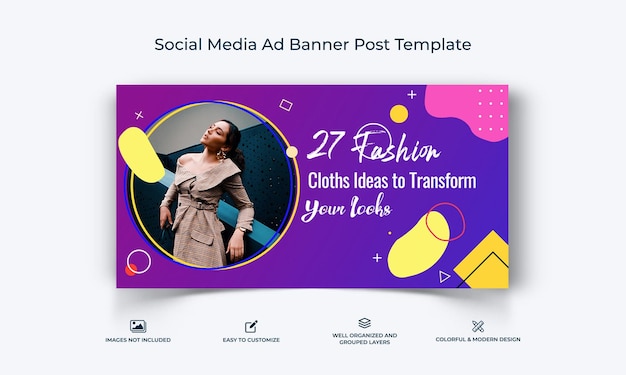Modelo de banner de anúncio de moda do Facebook