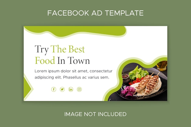 Modelo de banner de anúncios de alimentos no Facebook