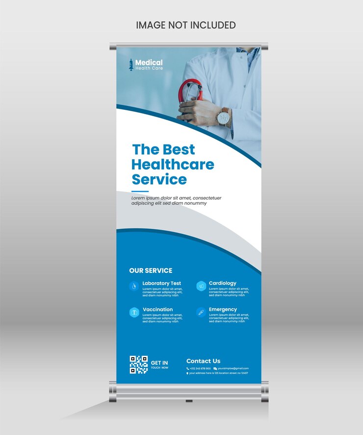 Modelo de Banner de arregaçamento médico de cuidados de saúde
