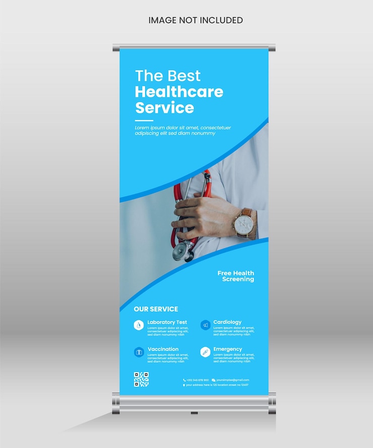 Modelo de Banner de arregaçamento médico de cuidados de saúde
