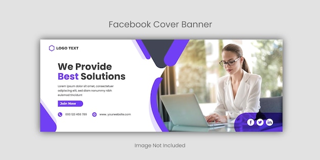 Modelo de banner de capa de facebook de mídia social de marketing digital