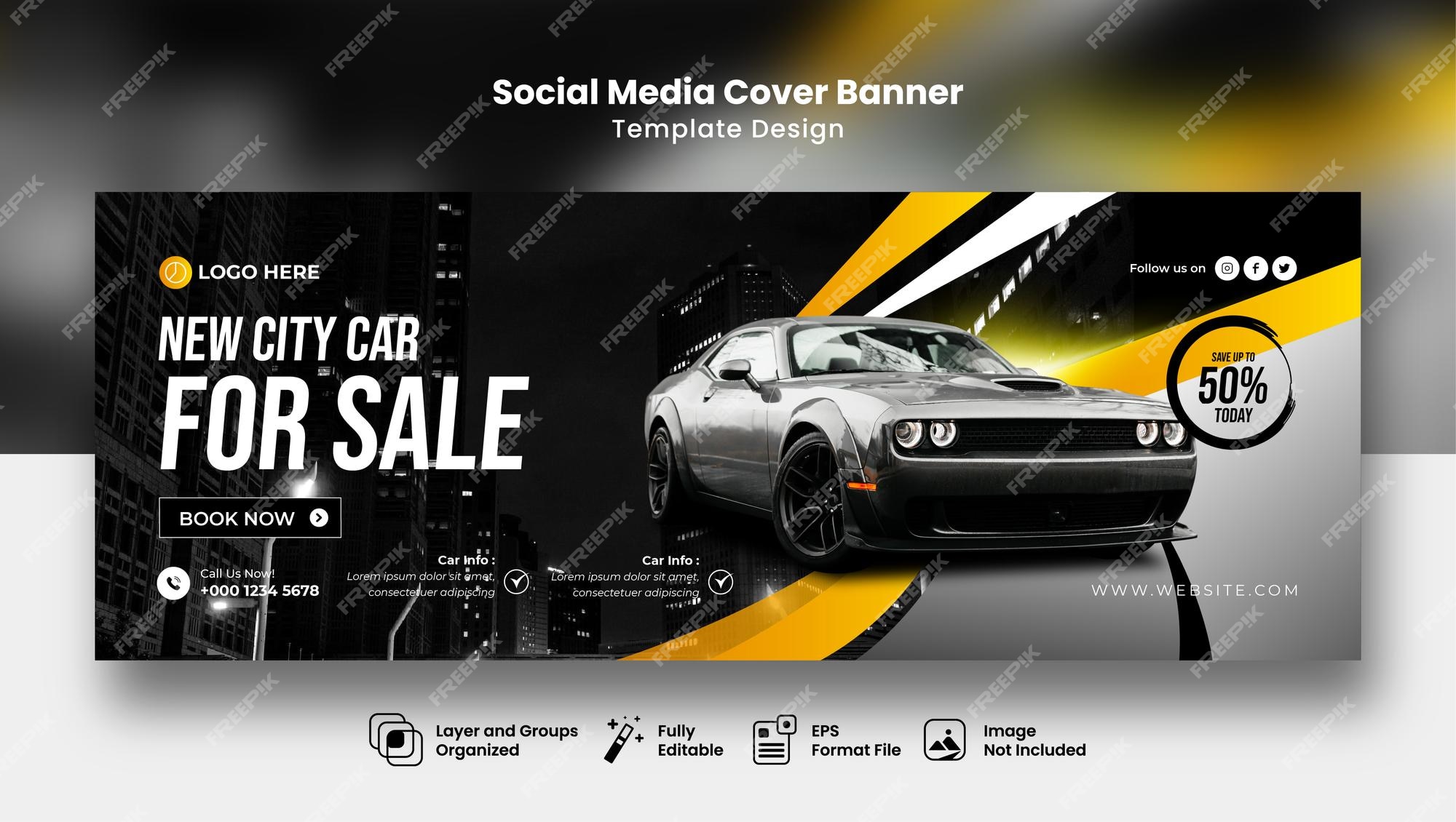 Aluguel de carros e modelo de banner da web automotivo