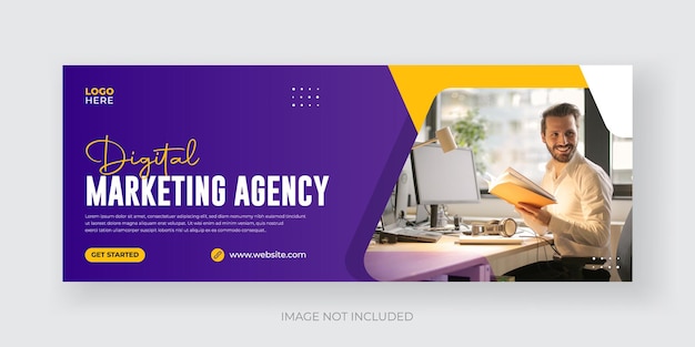 Modelo de banner de capa do Facebook de marketing empresarial digital