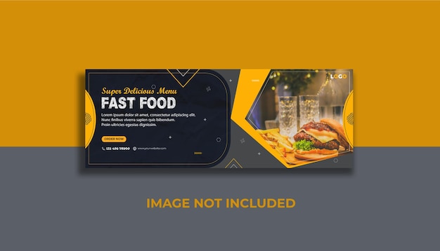 Modelo de banner de capa do facebook de menu de fast food super especial