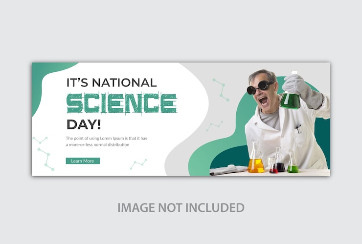 Vetor modelo de banner de capa do facebook de mídia social do dia nacional da ciência