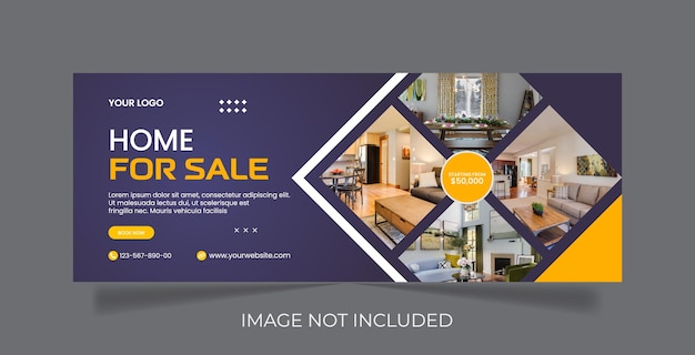Modelo de banner de capa do Facebook de propriedade imobiliária