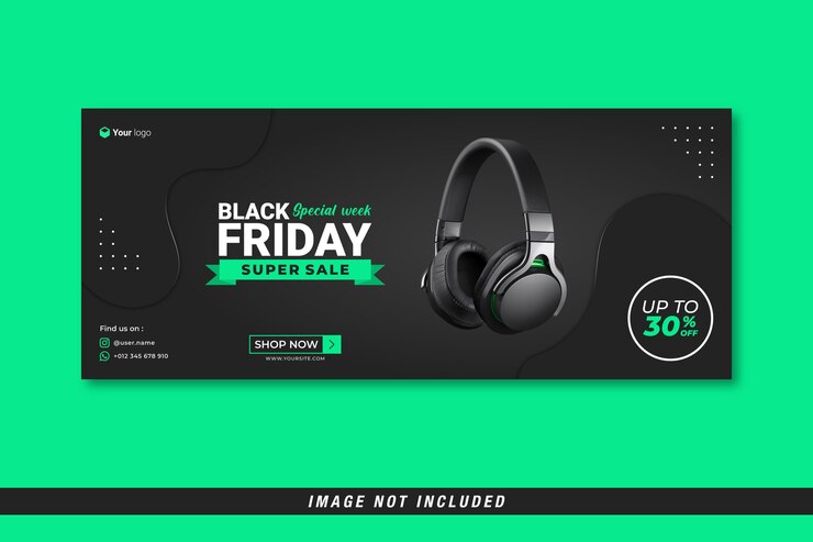 Modelo de banner de capa do facebook de super venda Black Friday