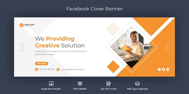 Modelo de banner de capa do Facebook para mídia social corporativa