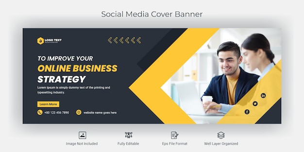 Modelo de banner de capa do Facebook para mídia social criativa