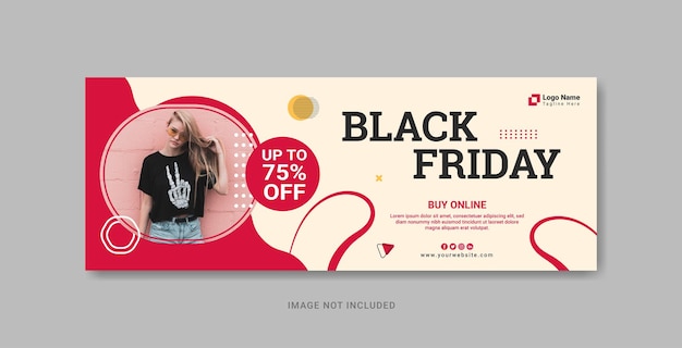 Modelo de banner de capa do Facebook para venda na sexta-feira negra