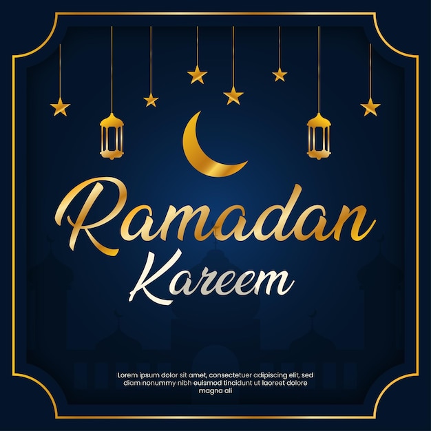 Modelo de banner de cartão de saudação do ramadã