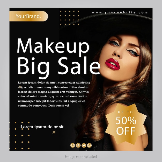 modelo de banner de cartaz de grande venda cosmética design simples