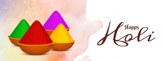 Modelo de banner de celebração linda feliz holi