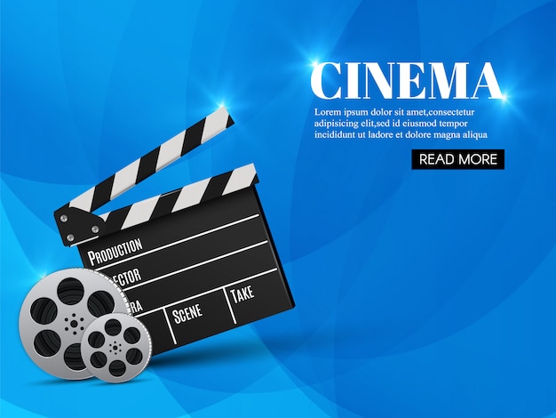 Modelo de banner de cinema com ripa