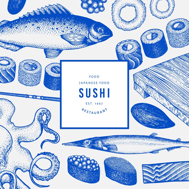 Vetor modelo de banner de cozinha japonesa.