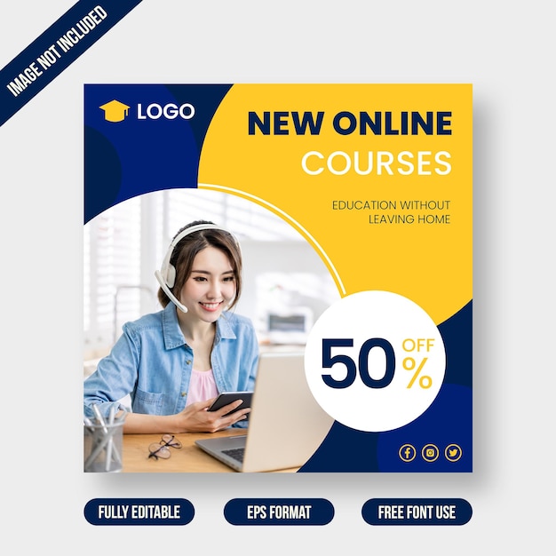 Modelo de banner de cursos online