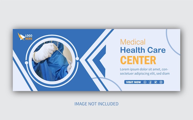 Modelo de banner de design de capa de facebook do centro de saúde médica