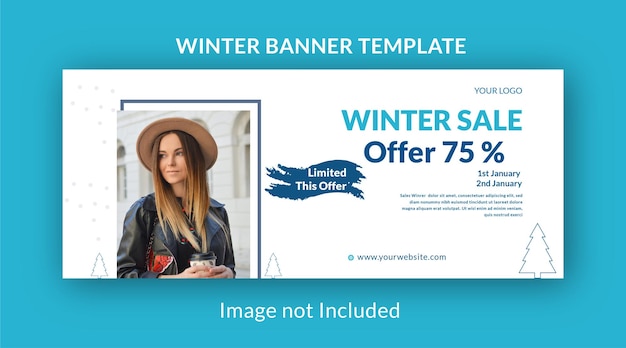 Vetor modelo de banner de design de inverno