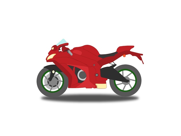 Vetor modelo de banner de design plano de motocicleta vermelha