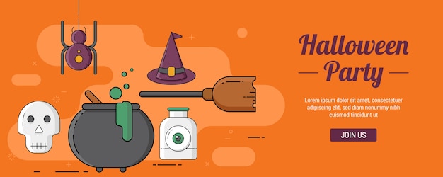 Modelo de banner de festa de halloween